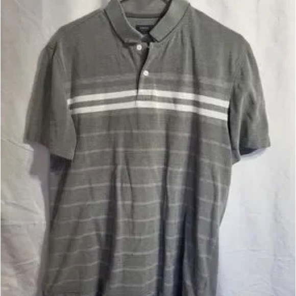 Arrow Other - Arrow Gray Polo with White Chest Stripes